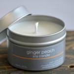 Soy Candle Tin 4 Oz - Ginger Peach